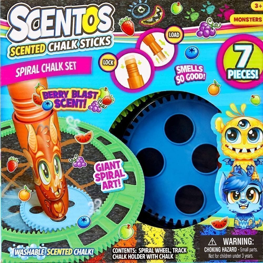 Scentos Chalk Set - 7-Piece Sidewalk Chalk Art Kit for Kids